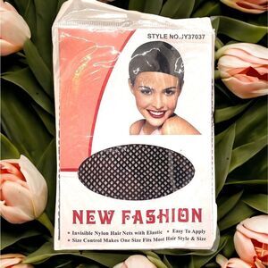 NWT New Fashion Invisible Nylon Hair Net with elastic - Black